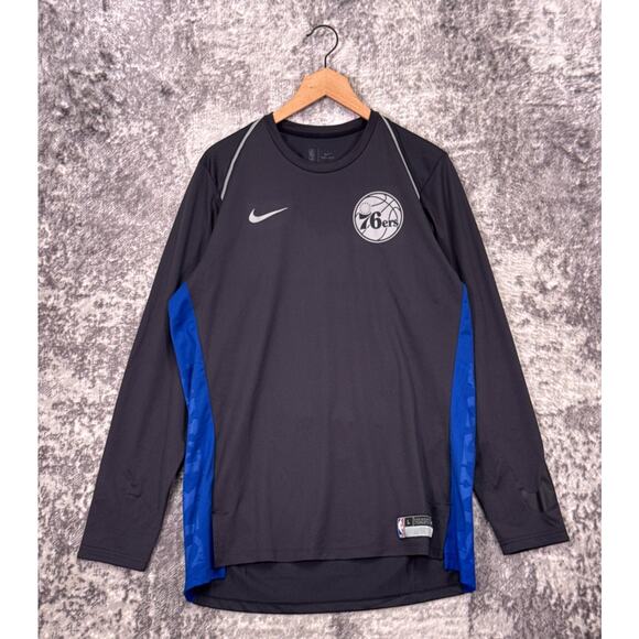 Nike Shirt Large Mens Philadelphia 76ers Player Issue Sideline Warmup Pullover - Picture 1 of 9